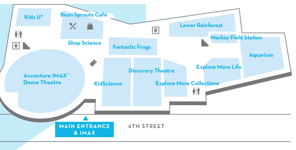 Map of Level 1 inside discovery place science
